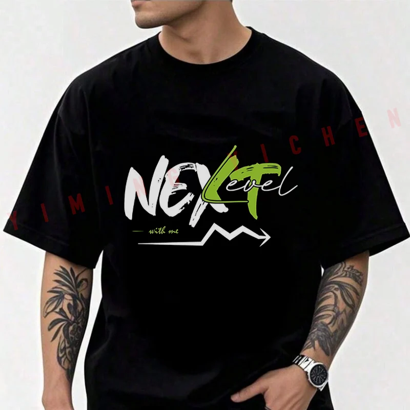 

Next Level With Me Print Motorcycle Cotton Casual T-shirts Mens Summer Cycling Sportswear Top Tees 2026
