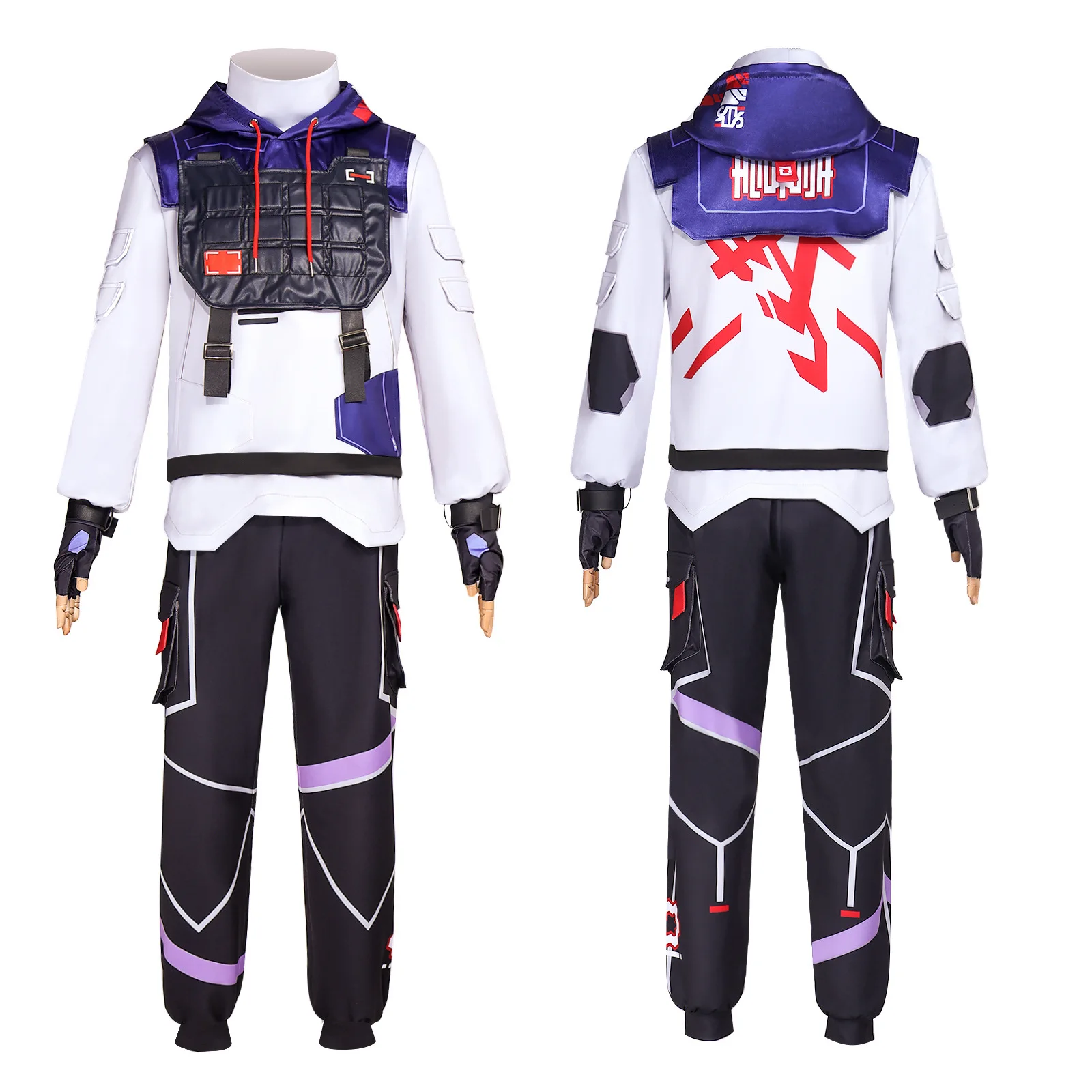 

Anime Game Valorant Cosplay ISO Costume Punk Handsome Jacket Coat Hoodies Pants Black Cutecore Props Halloween Customized