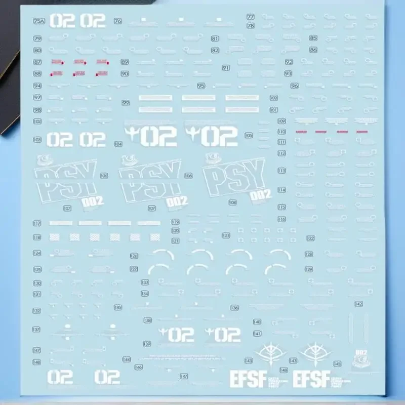 Accessori modello fai da te Decalcomania acqua di neve fiammeggiante HGUC-108 per MRX-010 Psycho MK-II Adesivo acqua fluorescente ad alta definizione