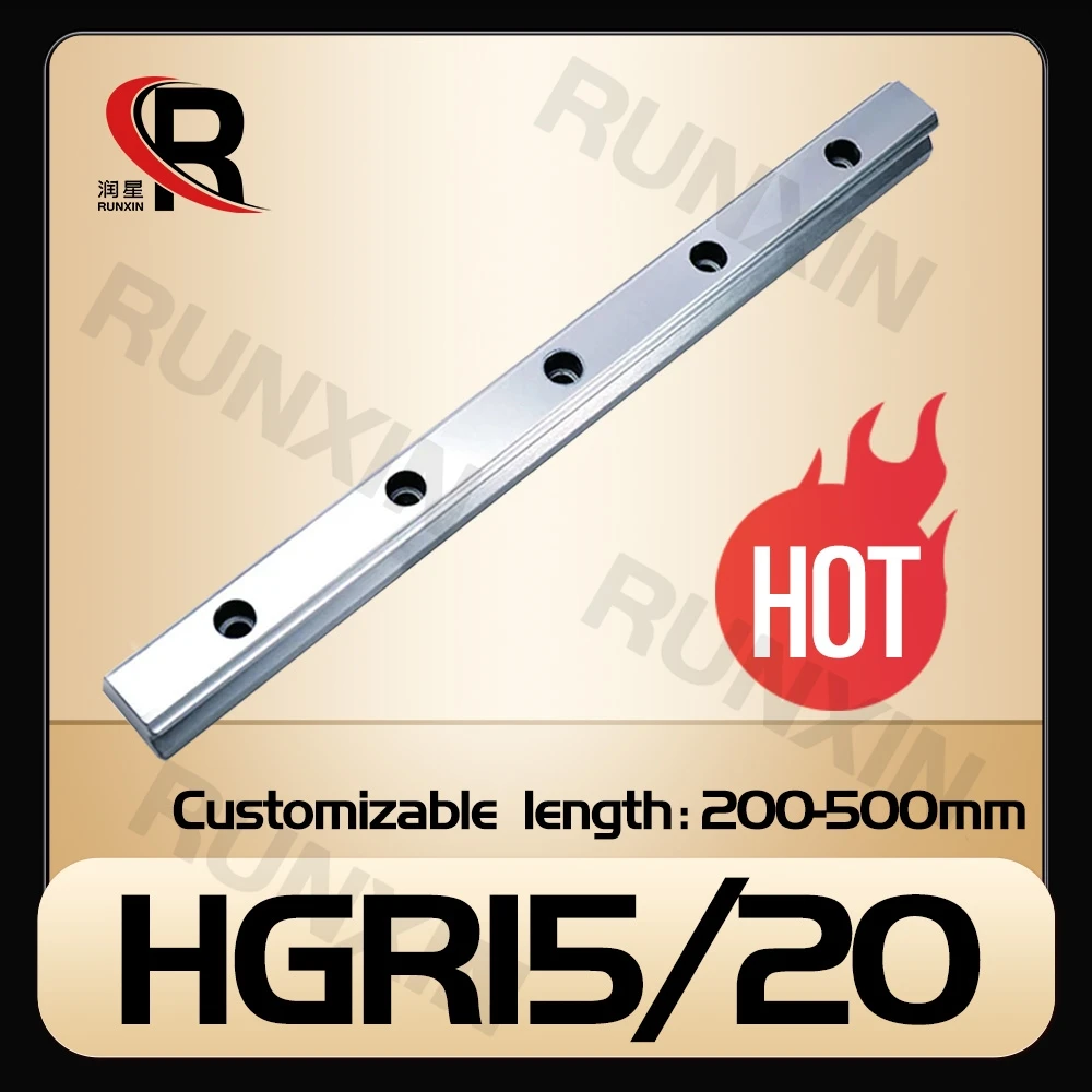 RXTNC 1pc linear rail HGR15 HGR20 hgr15 L200-500mm Square Linear Guide Rail for HIWIN Slide Block Carriages CNC Router Engraving