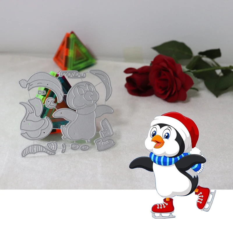 2023 הגעה חדשה מתכת חיתוך מת החלקה פינגווין שבלונות למות לחתוך עבור DIY רעיונות גלרית קבלת נייר כרטיס עבודות יד