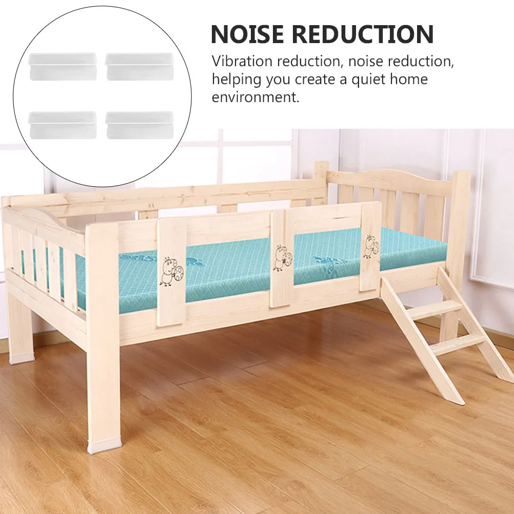 

4Pcs Bed Feet Cover Sturdy Firm Anti-Slip Pad Noise Reduction Furniture Protector Home Hotel Bathroom Use Bed Foot Mat