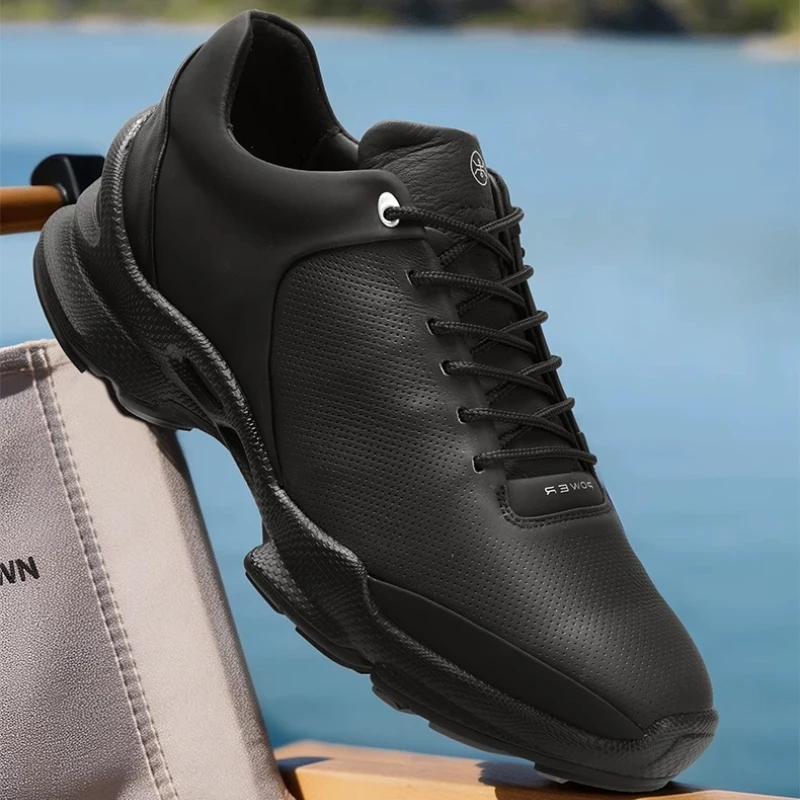 Breathable Height Increasing Shoes for Men's 7cm Elevator Shoes Comfortable Anti Slip Wear-resistant Outdoor Casual Hiking Shoes