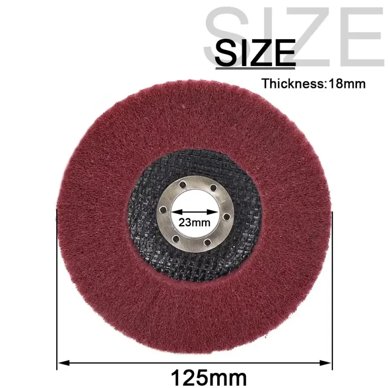 Nylon Fiber Flap Polishing Wheel Disc 5 Inch Non-Woven Grinding Wheel Metal Wood Rotating Grinding Wheel For Angle Grinder 125mm