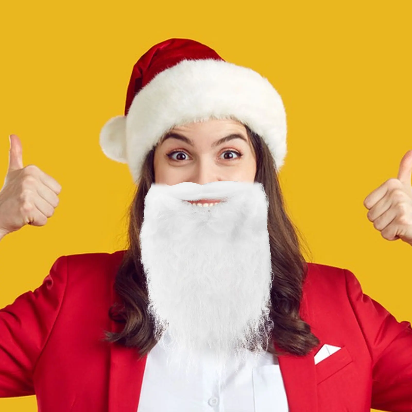 

1Pcs Santa Claus Beard and Curly Synthetic Xmas Holiday Cosplay Prop White Full Beard Perfect for Christmas Costume