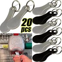 3-20pcs Shopping Cart Token Hard Portable Key Ring Metallic Stainless Steel Keychain Replace Coin Practical Daily Accessories