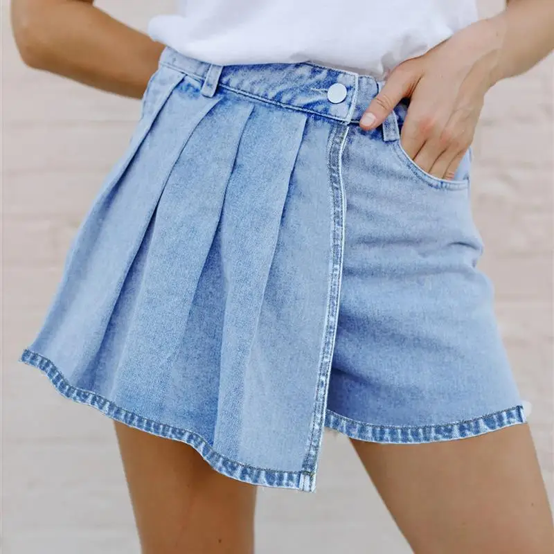 

Street Sle Women's Denim Skirt ZT60852#ebay Fake Two-Piece Jeans Skirt Brand Other Winter 2024 Faion Ladies' Denim