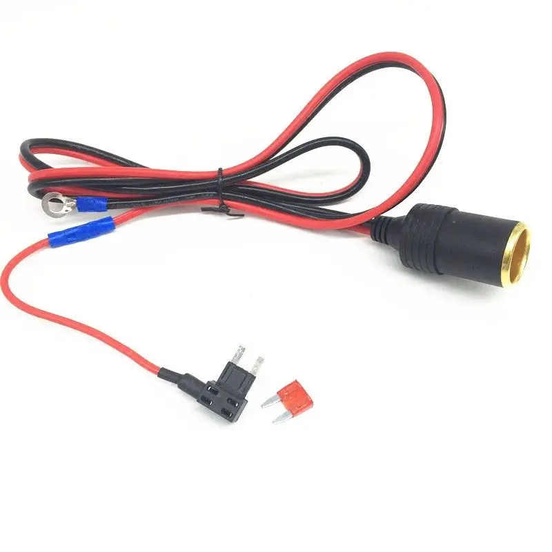 12-24V Car Fuse Box Non-Destructive Installation Cigarette Lighter Charger  Cable Female Socket Plug Connector 18AWG 10A