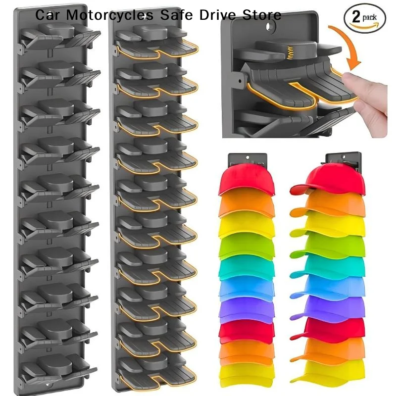 【CM】Hat Organizer For Baseball Caps With Built-in Spring Clips Adjustable Storage For Door/Closet Display Hat Racks Hanger