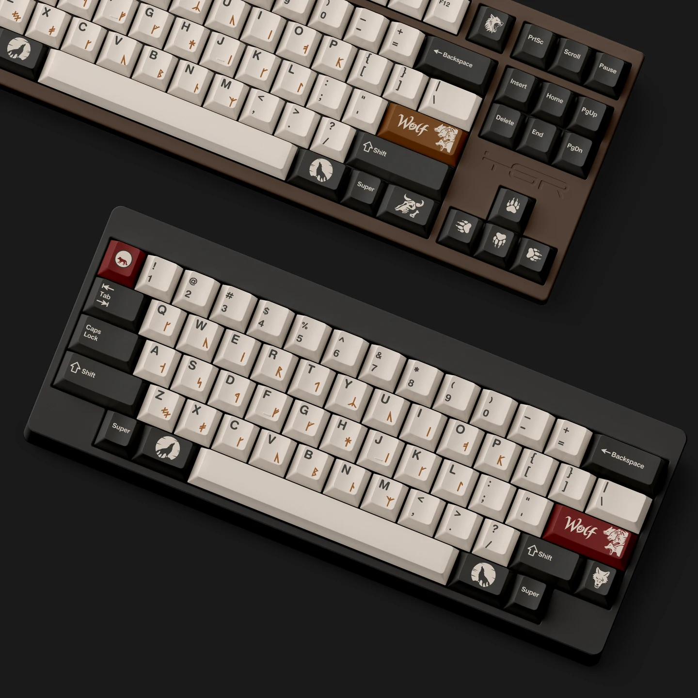 

FBB Keycap Set Wolf Style PBT 145 Keys Cherry Profile Keycaps for 60/84/98/100/108 Gaming Mechanical Keyboard Skins 1.7mm Thick