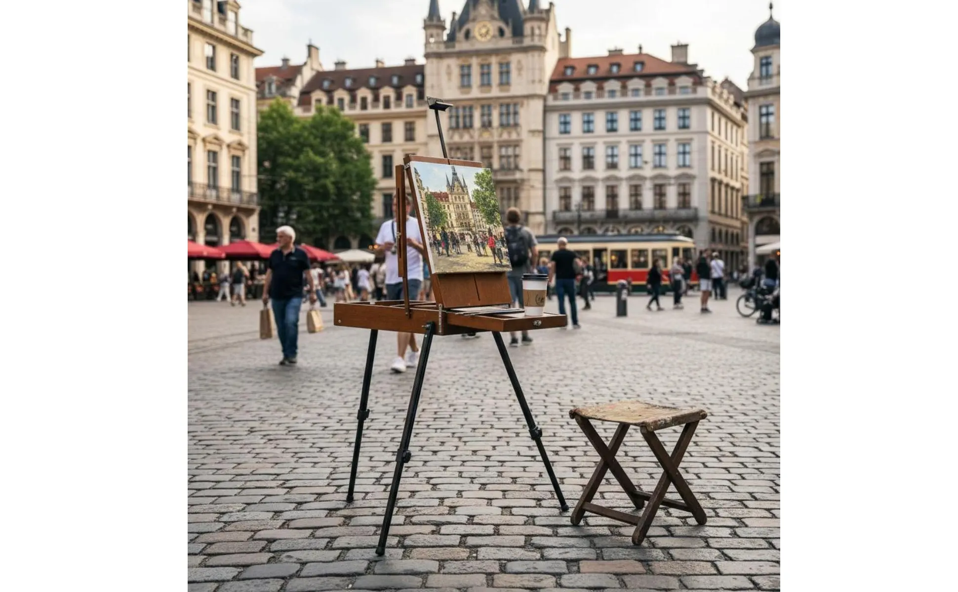Aluminum Easel Box Multifunctional Portable Easel Box Lightweight Foldable for Artists, Outdoor Sketching, Travel