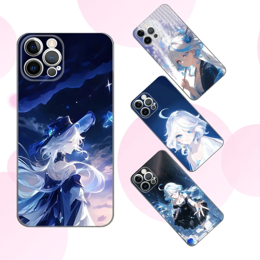 

G-Genshin Impact F-Furinas Phone Case For iPhone 16e,16,15,14,13,12,11 Plus,Pro,Max,XR,XS,X,Plus,SE,Mini Transparent Soft Cover