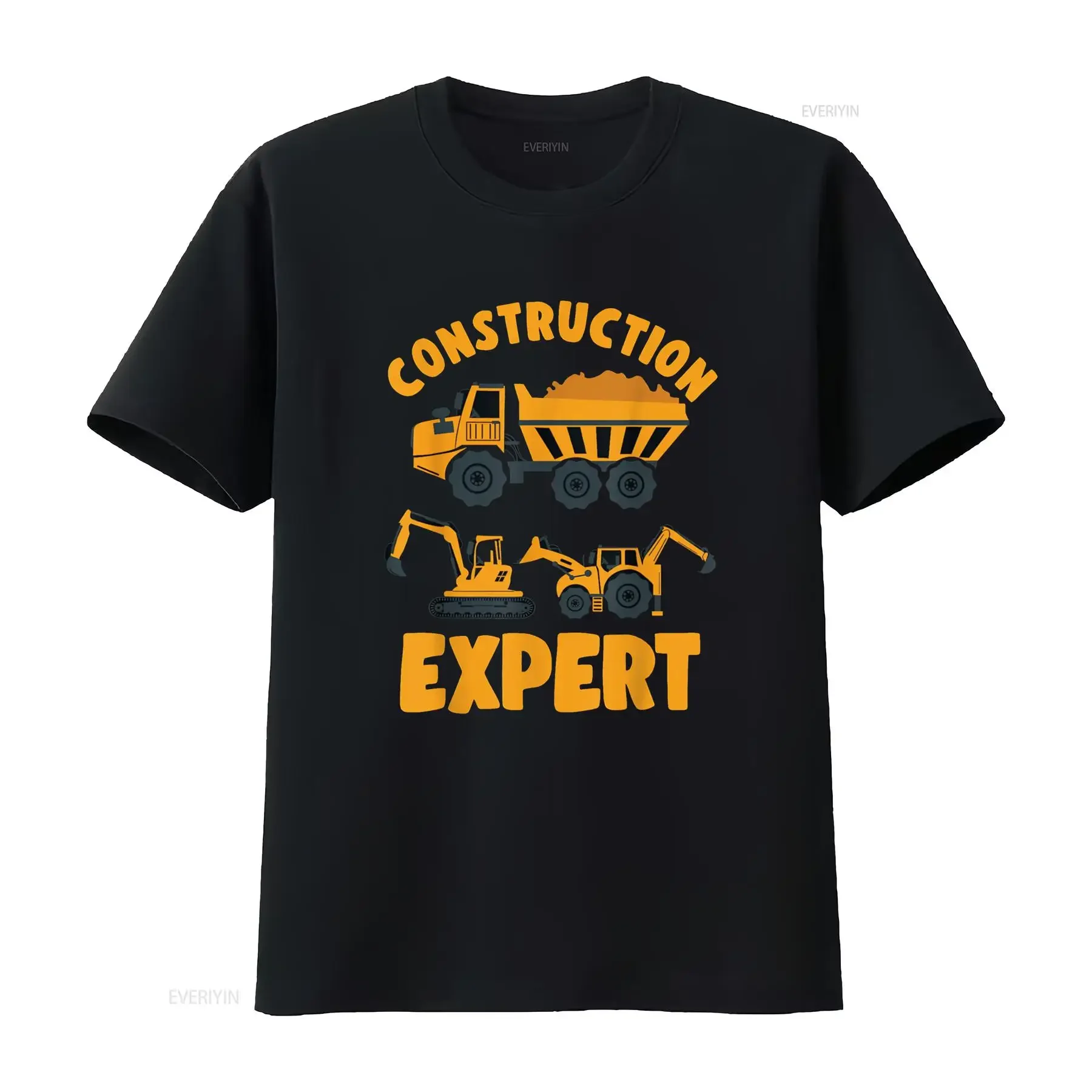 Construction Truck Excavator Digger Expert For Boys Toddler T Shirt vintage Washed fashion Slightly Breathable homme Versatile