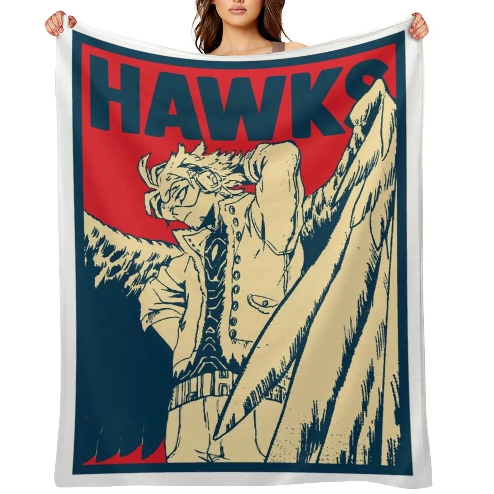 

Wing Hero: Hawks Throw Blanket Flannel Fabric Moving Cute Plaid Luxury Blankets