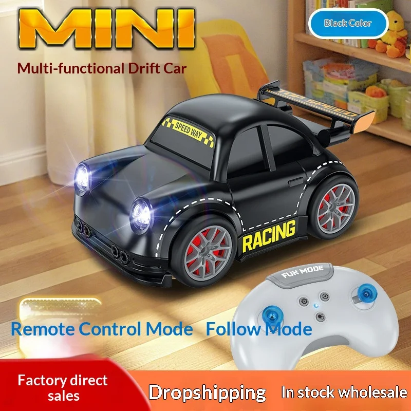 Mini Remote Control Drift Car Intelligent Induction Multi Function With Led Light Music Auto Follow Escape Racing Vehicle