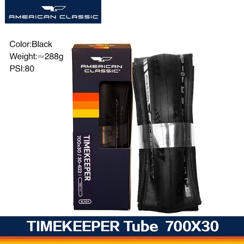 American Classic Timekeeper Fietsband Binnenband/Tubeless 700 X 25C, 700 X 28C, 700 X 30C Zwart/Geel Ultralicht Racefietsband