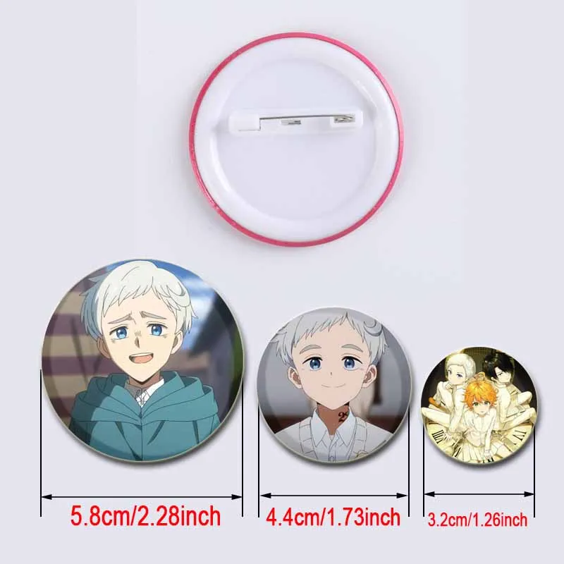 Anime The Promised Neverland Creative Badge Tinplate Soft Button Pins Brooches for Backpack Fashion Jewelry Accessories Gifts