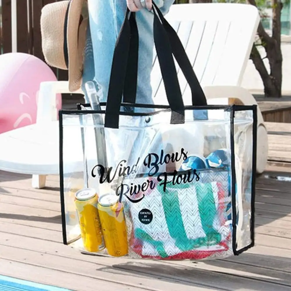 Transparent PVC Bag Travel Handle Swimming Bag for Water Training for Outdoor Makeup Bag Storage Bag for Beach Travel Organizer