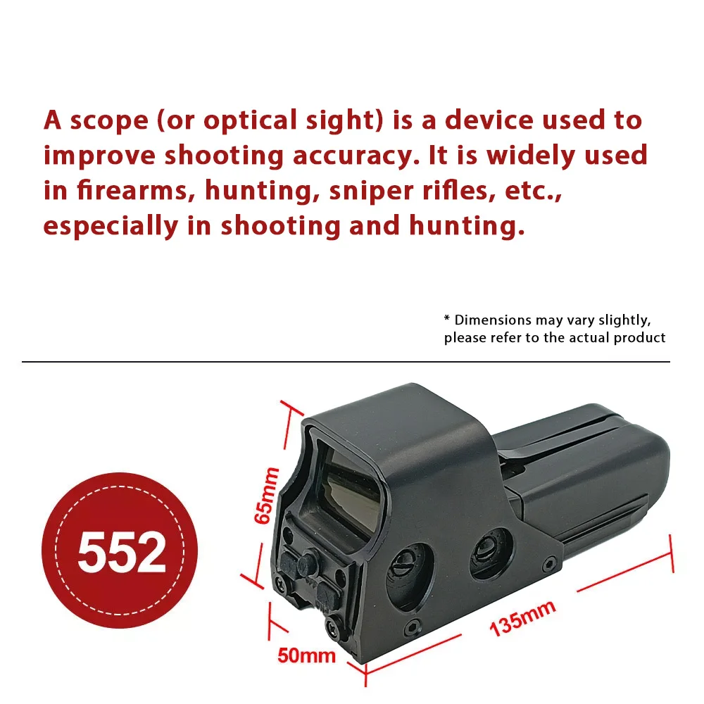 552 Red Green Dot Holographic Sight Scope Hunting Reflex Sight Riflescope 20mm Mount Airsoft Gun Rifle Hunting