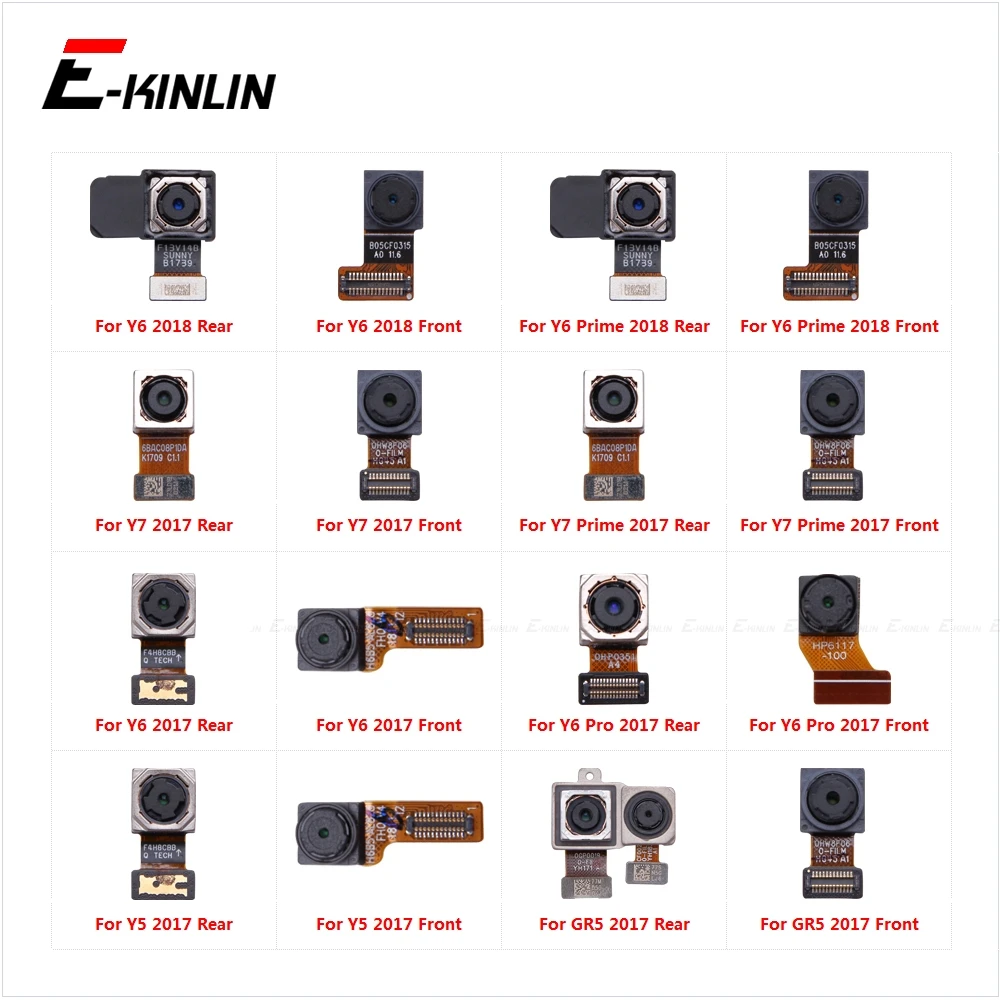 Rear Main & Front Facing Camera Flex Cable For HuaWei Y7 Prime Y6 Pro Y5 GR5 2017 2018 Back Big Small Selfie Module Ribbon