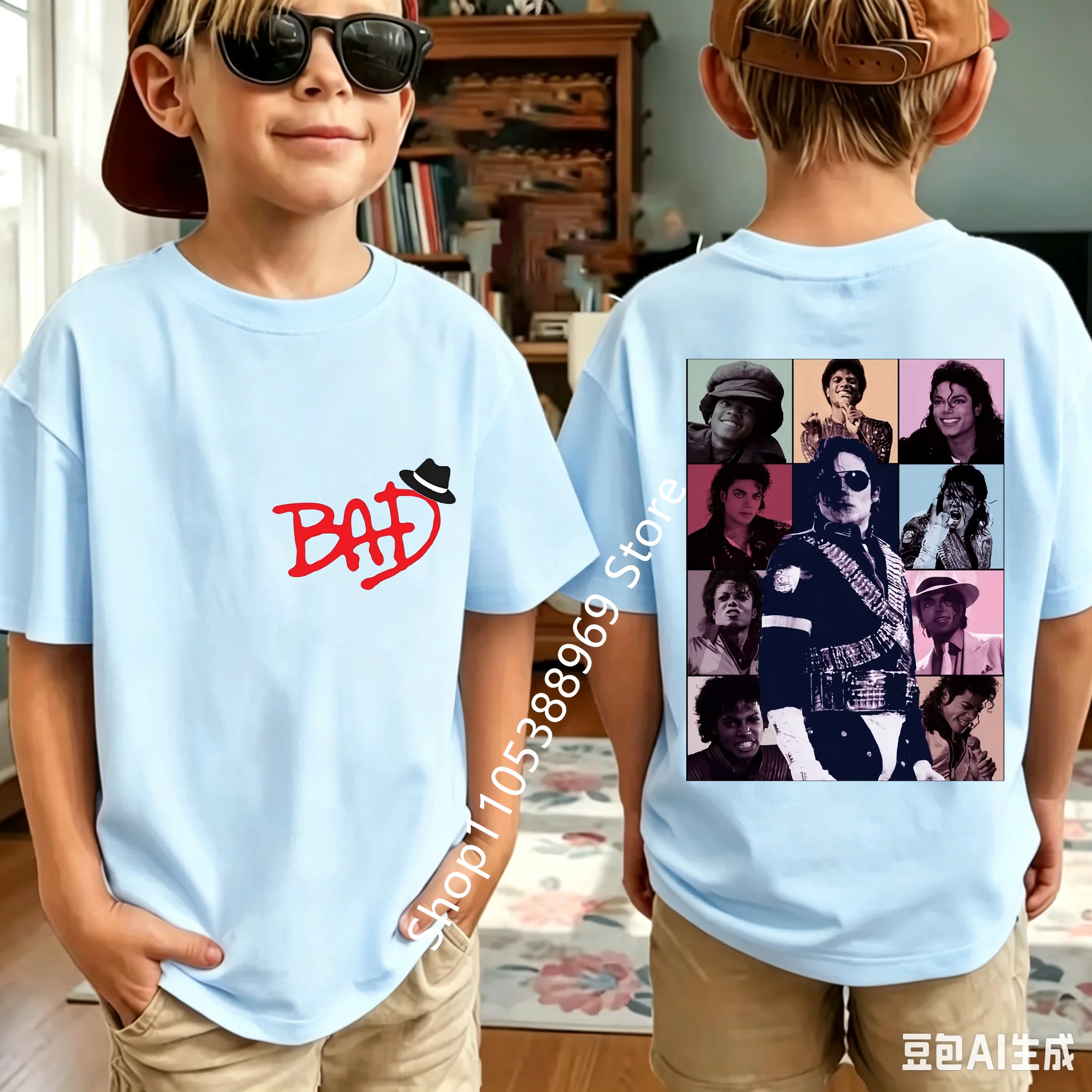 2026 Neues King of Pop Michael Jackson Kinder-T-Shirt, Cartoon-Baumwoll-Oberteile, MJ-T-Shirts für Jungen und Mädchen, Geburtstagsgeschenk – Detail 13