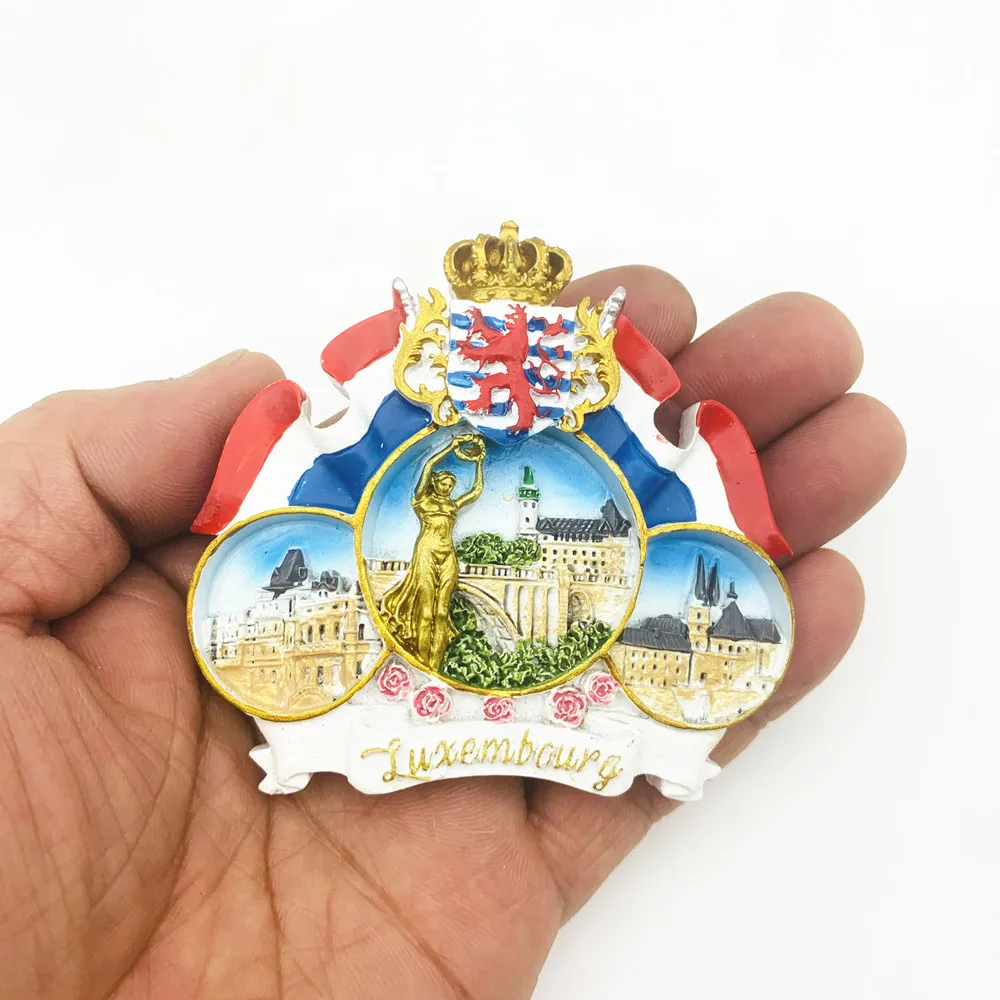 Europe Luxembourg 3D Fridge Magnets Tourism Souvenir Refrigerator Magnets Sticker Collection Handicraft Decoration Articles