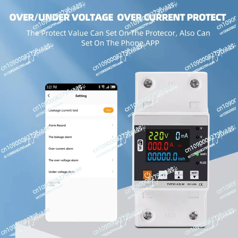 63A 80AWiFi สมาร์ทรั่ว Overvolt Protector รีเลย์ Circuit Breaker จับเวลาพลังงาน KWh