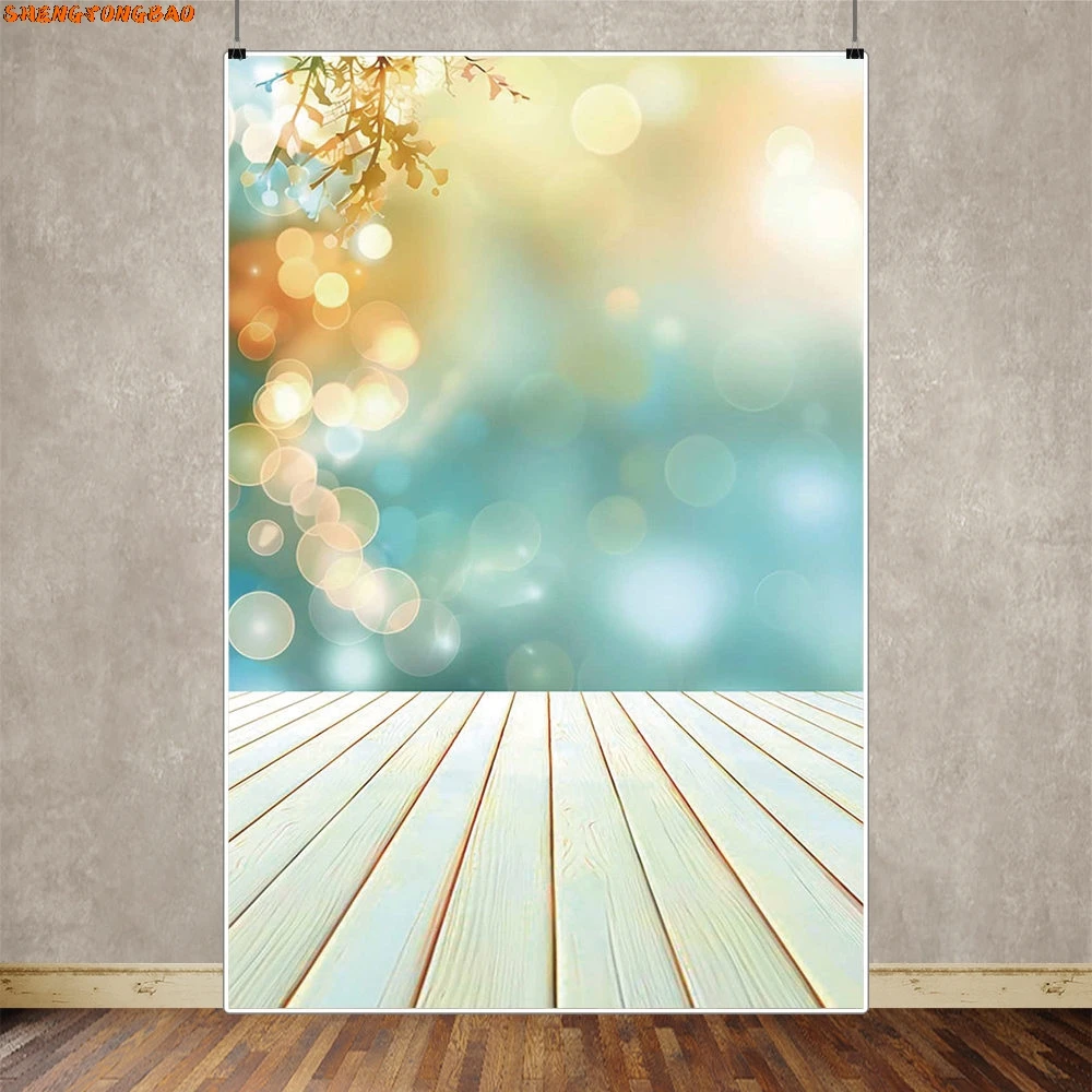 Fondo de fotografía de pared con brillo de flores de primavera, hojas de hierba verde, papel tapiz Bokeh, fondo de fotografía, utilería para sesión de fotos en estudio