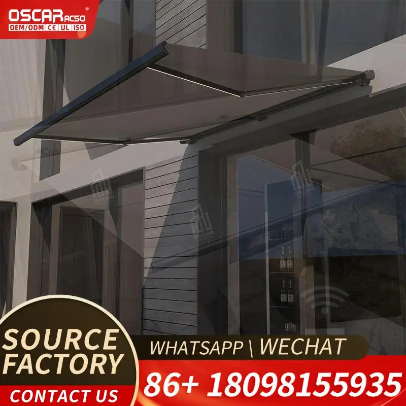 Outdoor Automatic  with Waterproof PVC Fabric and Aluminum Structure Pergola style for Window Skylight Ceiling in Courtyards and