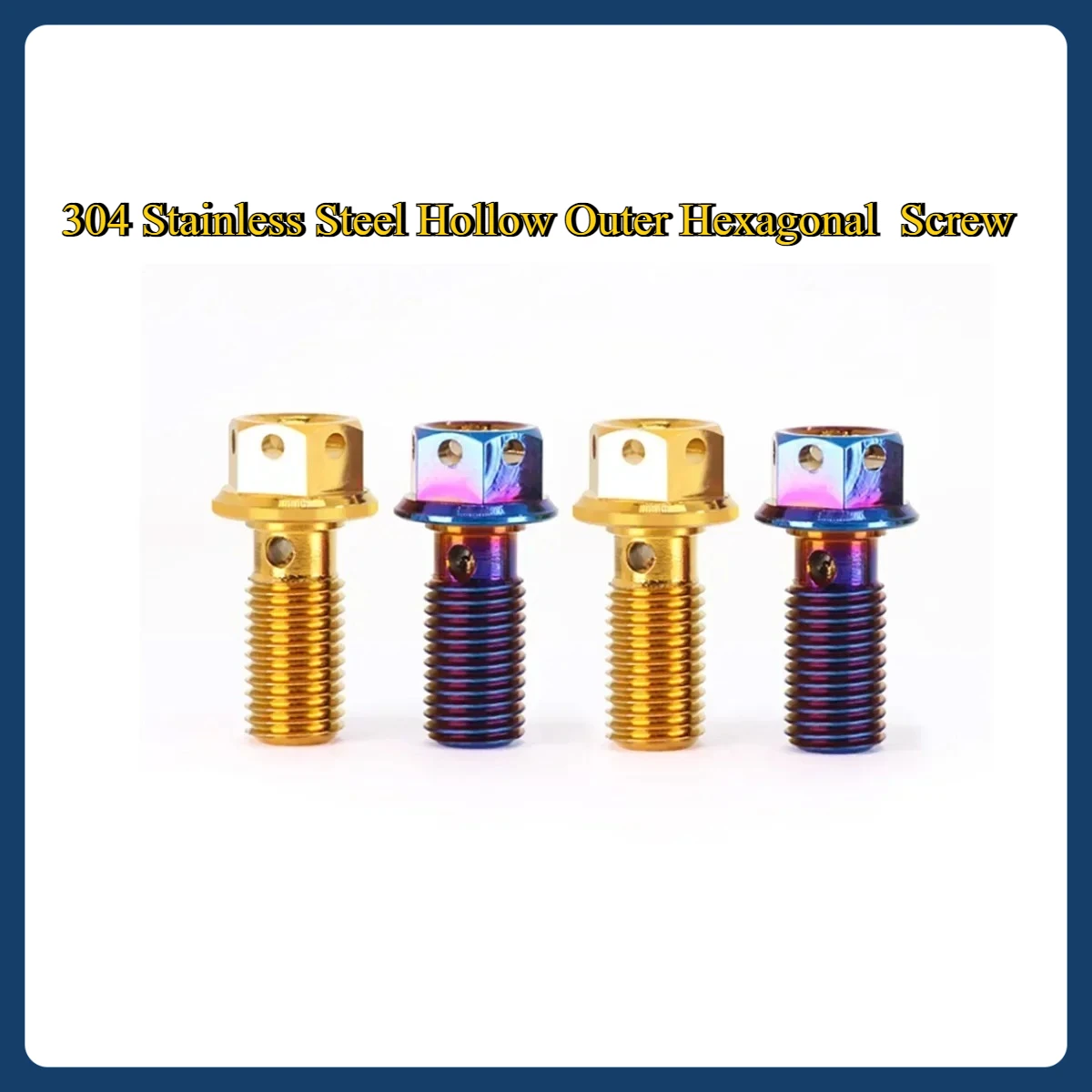 

304 Stainless Steel Hollow Outer Hexagonal Fine Tooth Disc Brake Caliper Oil Nozzle Screw M10