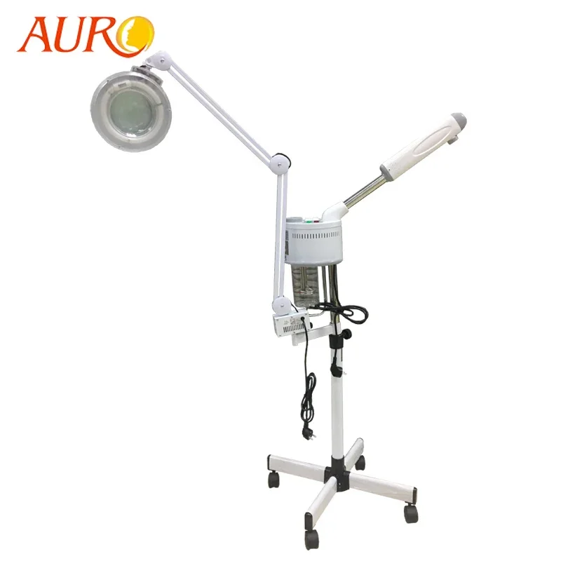 Au-900E Magnifier Lamp with Hot Spray Facial Steaming Skin Moisturizer Machine