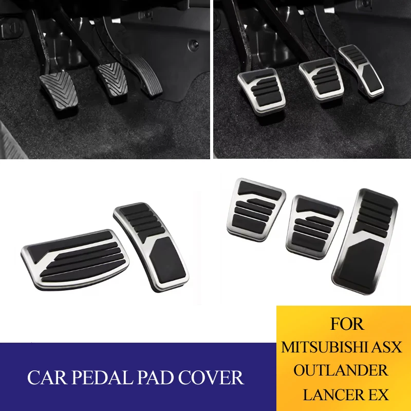 For Mitsubishi ASX Outlander Lancer EX Eclipse Cross Pajero Stainless Steel Pedal Pad Cover Car Accelerator Accessories