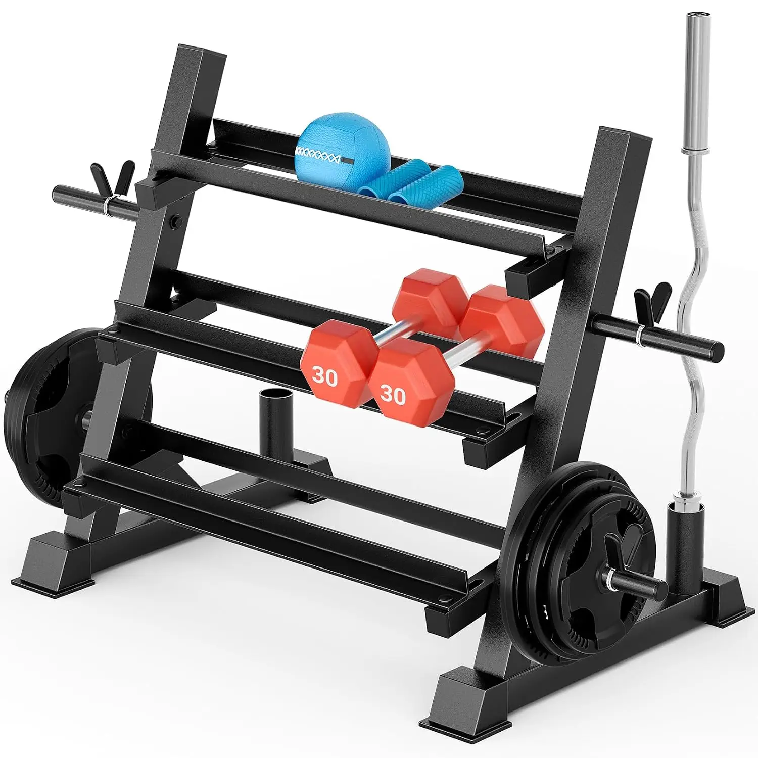Dumbbell Rack Stand Only, 1100LBS Heavy Duty Weight Rack for Home Gym, Adjustable 3-Tier Weight Storage Rack for Dumbbells, Barb