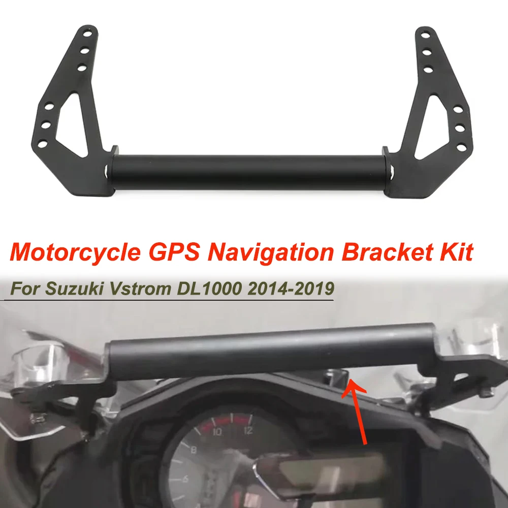 For Suzuki Vstrom DL1000 2014-2019 DL650 2017-2019 Motorcycle GPS Navigation Phone Holder Bracket Kit  Black