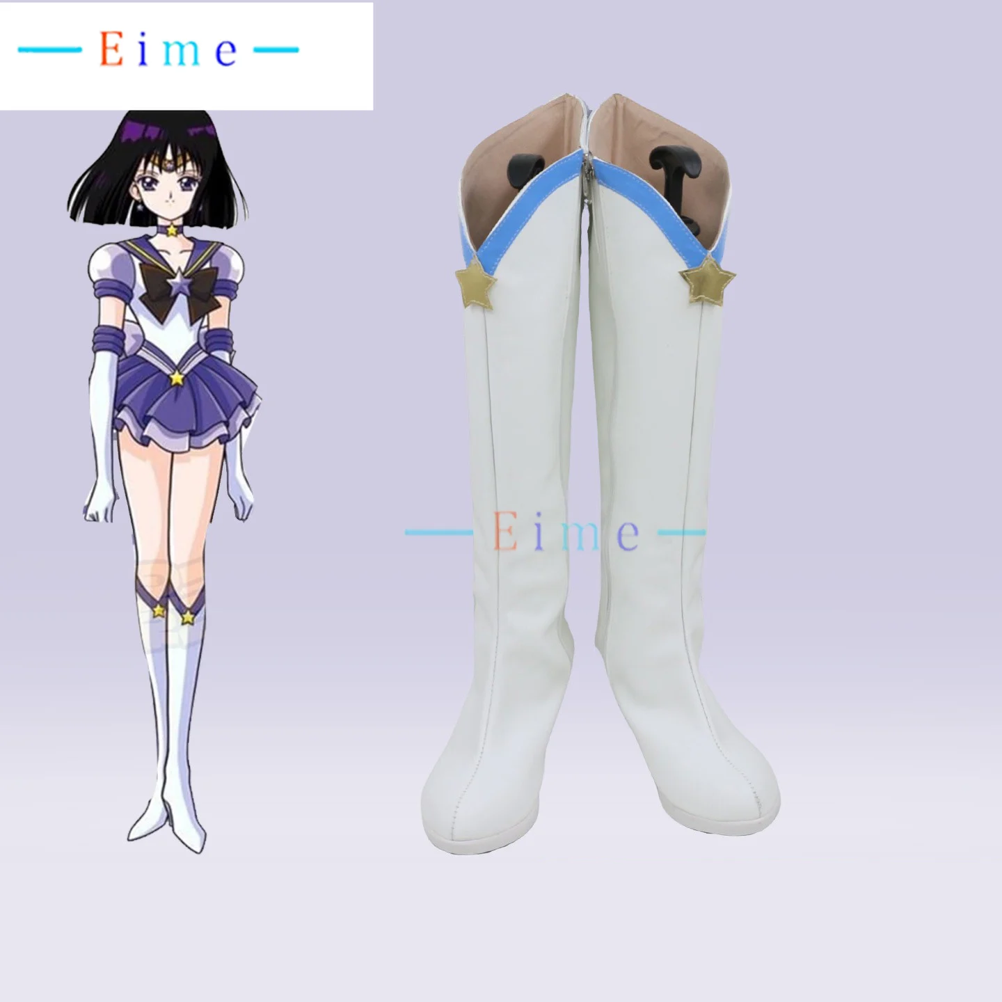 Tomoe Hotaru-zapatos de Cosplay de Anime, accesorios de Cosplay, botas blancas, zapatos de Carnaval de Halloween, ropa de juego de rol hecha a medida