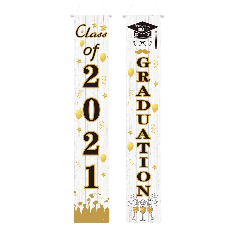 

Retail Graduation Decorations - Class Of 2021 & Congrats Graduation Porch Sign Banners Graduation Party Supplies