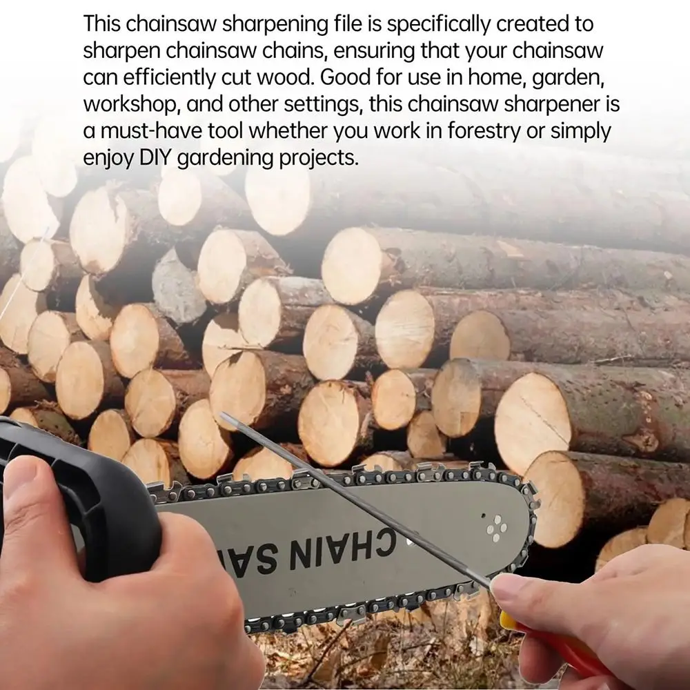 1Pcs New High Carbon Steel Chain Files 4.0/4.8/5.5mm Plastic Handle Saw Sharpener Round Sharpening Tool Hand Tools Accessories
