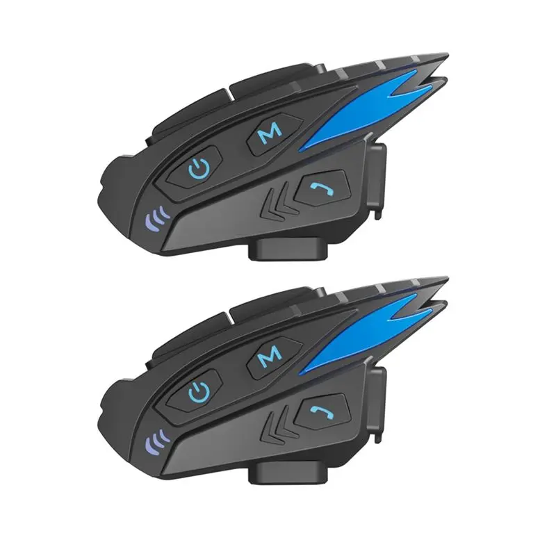 Stablize 2 Set Bluetooth 5.1 Motorcycle Helmet Headset: Free Pairing, 10-Rider Intercom, 2Km Communication Distance
