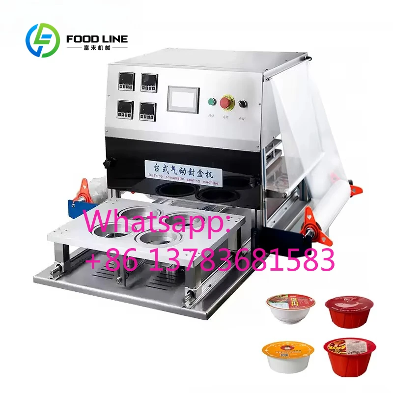 

Automatic Seal Four Trays at a Time Paper Bowls Sealing Machine Pneumatic Plastic Cup Tray Sealer Easy-to-Operate Customized