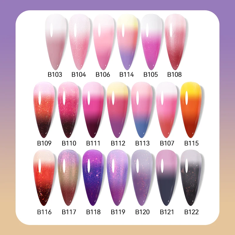 UR SUGAR 7 مللي Auroras قاعدة مطاطية حرارية هلام طلاء الأظافر بريق إثارة اللون تغيير طويلة الأمد نقع قبالة UV جل مانيكير