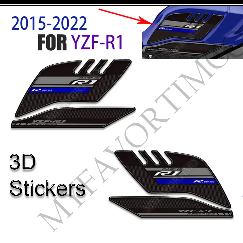 

For YAMAHA YZF-R1 YZF R1 YZFR1 Tank Pad Grips Motorcycle Protector Stickers Decals 2015 2016 2017 2018 2019 2020 2021 2022