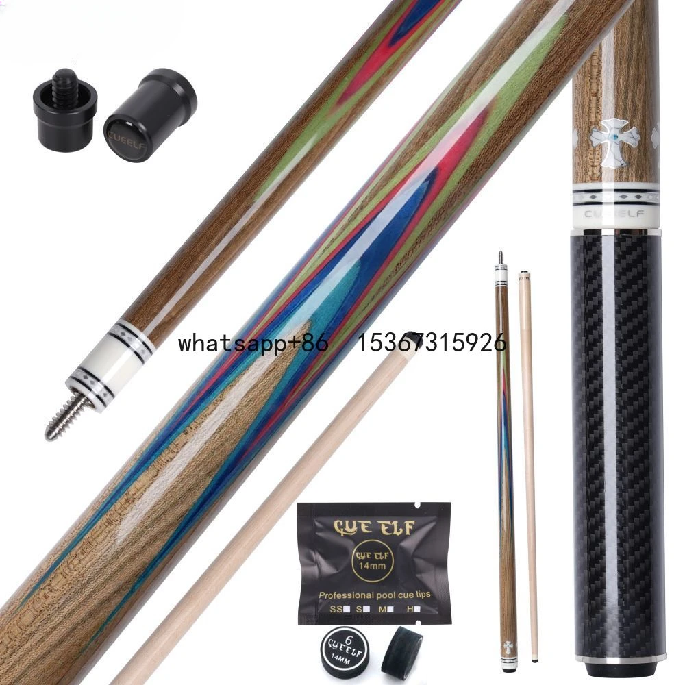 High Grade Handmade Carom Cues 12.5mm Tip Size Inlay Butter Fly High Quality Handmade Inlay 3/8*10 Pin