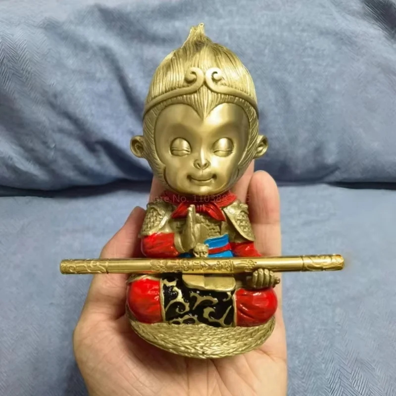 

Лидер продаж, новинка, ретро-украшения из чистой латуни в виде обезьяны, короля, чёрный миф, модель Wukong, украшения для автомобиля из латуни, украшение для дома и офиса, подарок