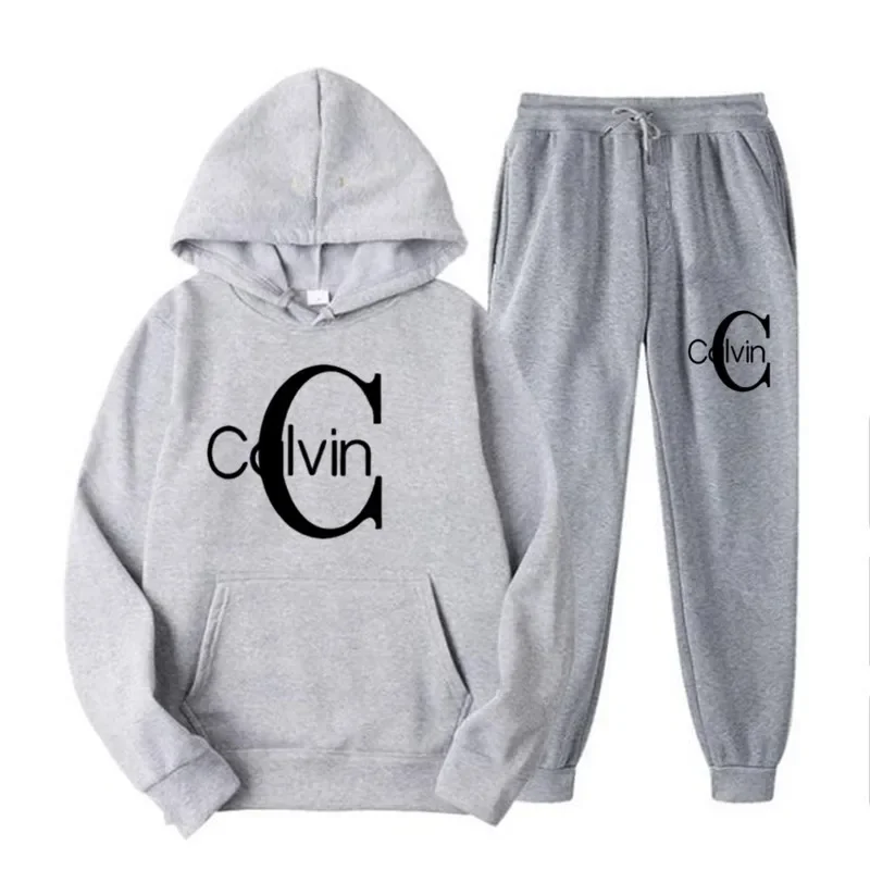 2025 New Men's Autumn and Winter Set Hoodie + Trousers Casual Sportswear Male Sports Brand Clothing Sportswear
