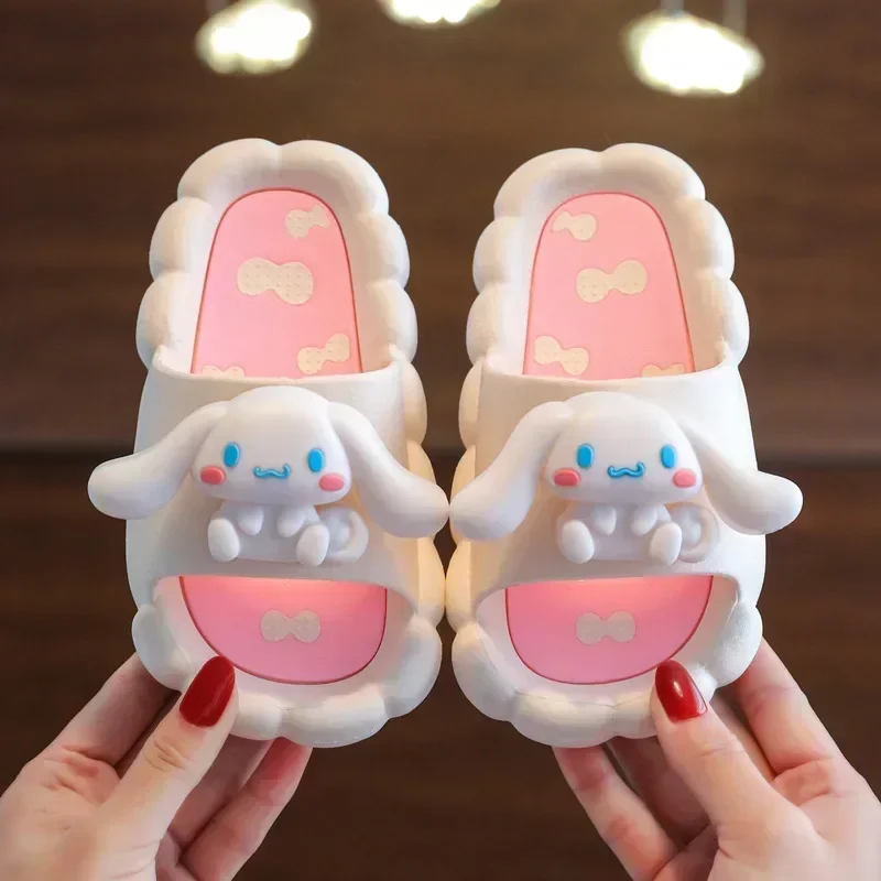 Sanrios Cinnamoroll HelloKittys Anime Figure Cartoon Summer Indoor Sandals Shower Room Non-slip Shoe Cute Adult Children Slipper