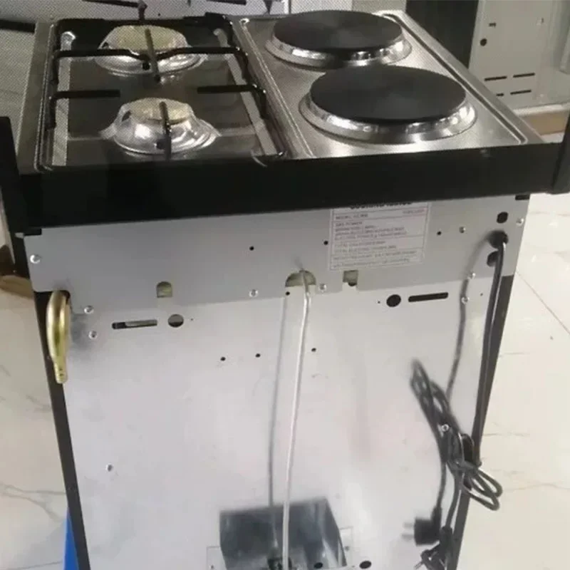 Freestanding Gas Electric Range Cooker, 2 Hot Plates 2 Gas Burners with Oven, Stainless Steel Kitchen Stove