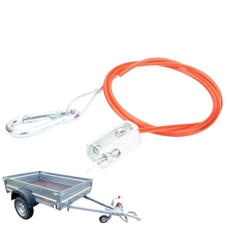 Trailer Winch Strap Tow Straps Towing Rope Metal Rope With Clamp & Pin Bolt Boat Trailer Strap 3.3Ft Break Cable Winch Strap For