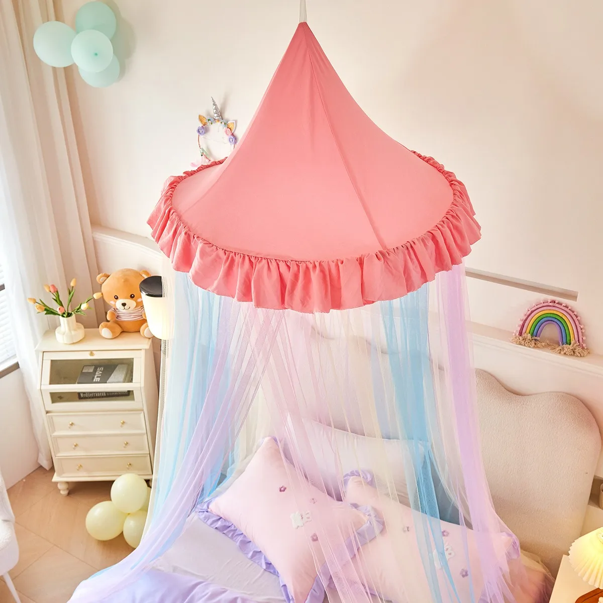 Mosquitera con dosel para cama, dosel para cama para decoración de habitación de niñas, protección contra insectos, dosel colgante para adultos, bebés, acampar al aire libre,