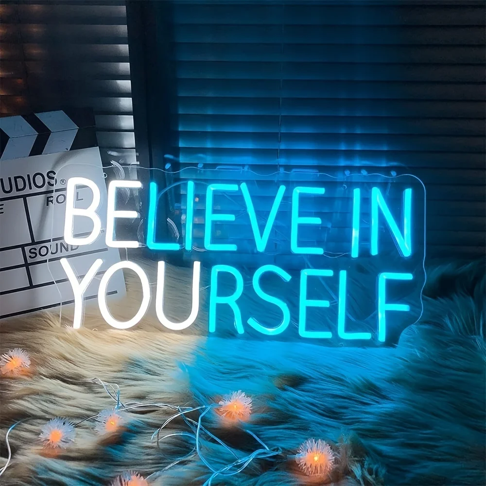

Believe in Yourself Neon Sign Inspire Yourself LED Dimmable Wall Decoration Bedrooms Office Bar Decor Perfect for Birthday Gifts