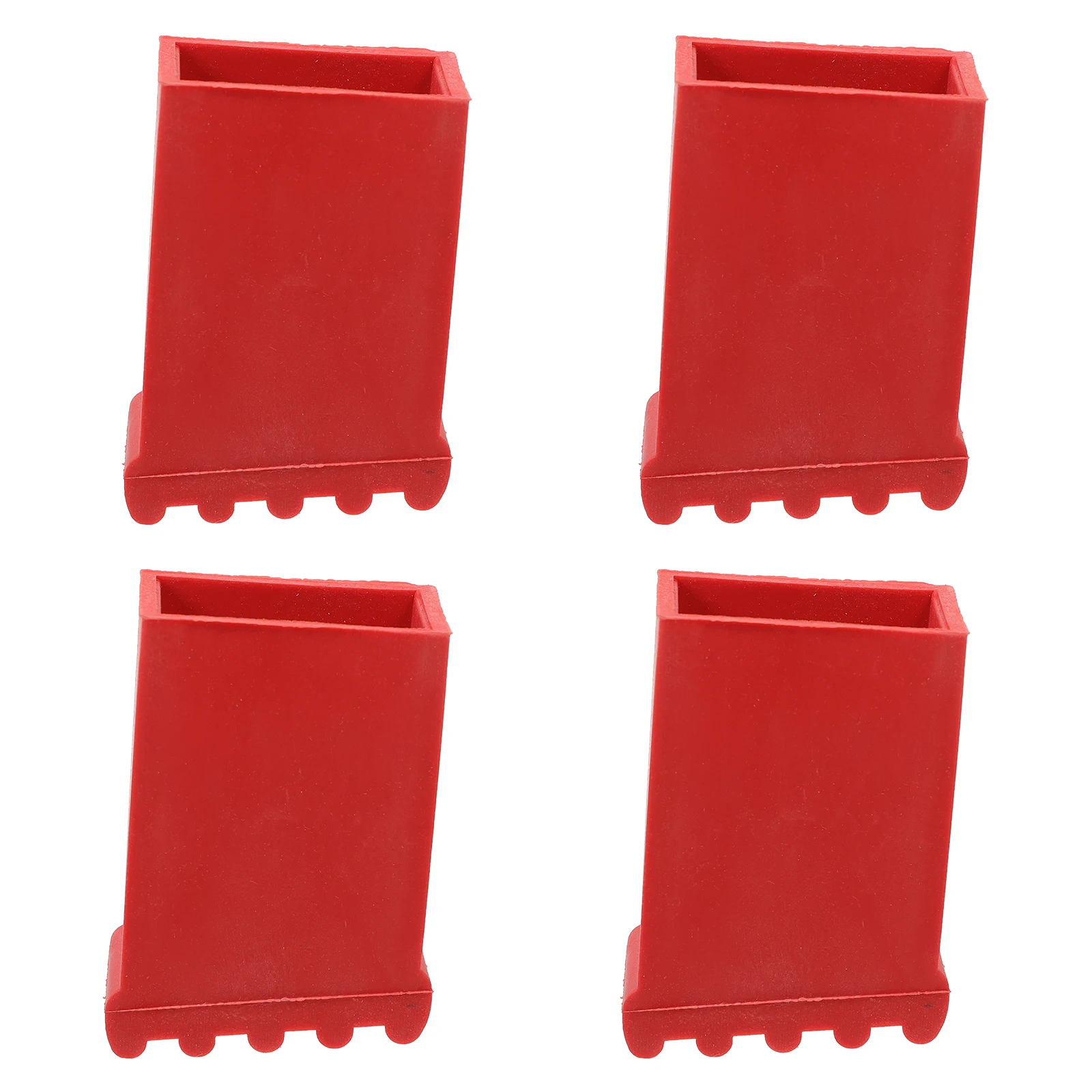 

4pcs Anti Skid Feet Covers for Home Ladder Stabilizer Square Cushions Red Protective Mats Non Slip Durable Household